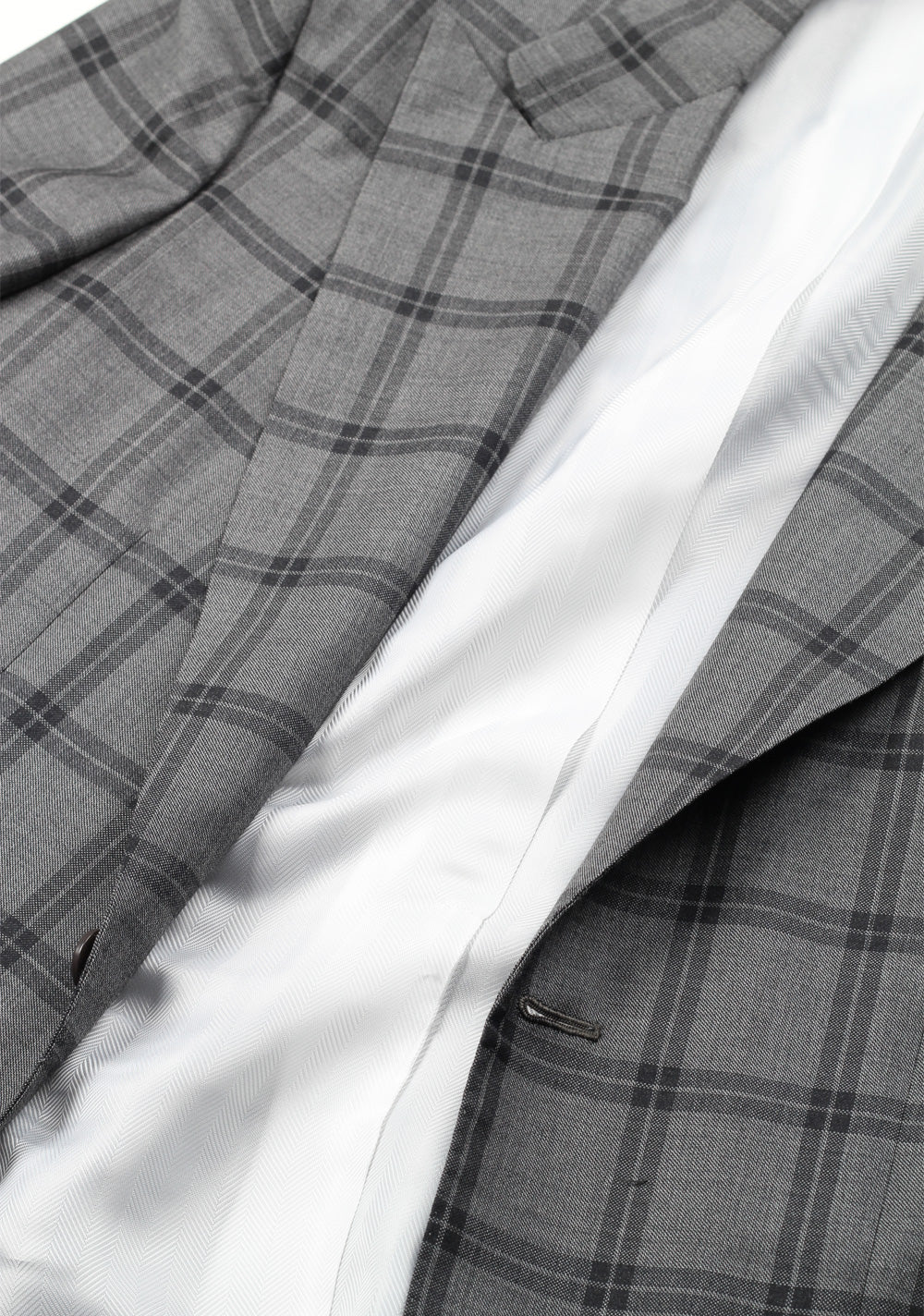 Kiton Gray Checked Suit Size 46 / 36R U.S. Cipa