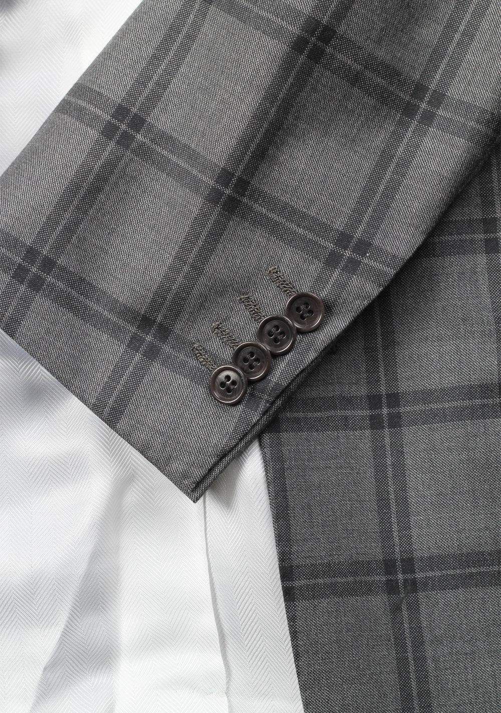 Kiton Gray Checked Suit Size 46 / 36R U.S. Cipa