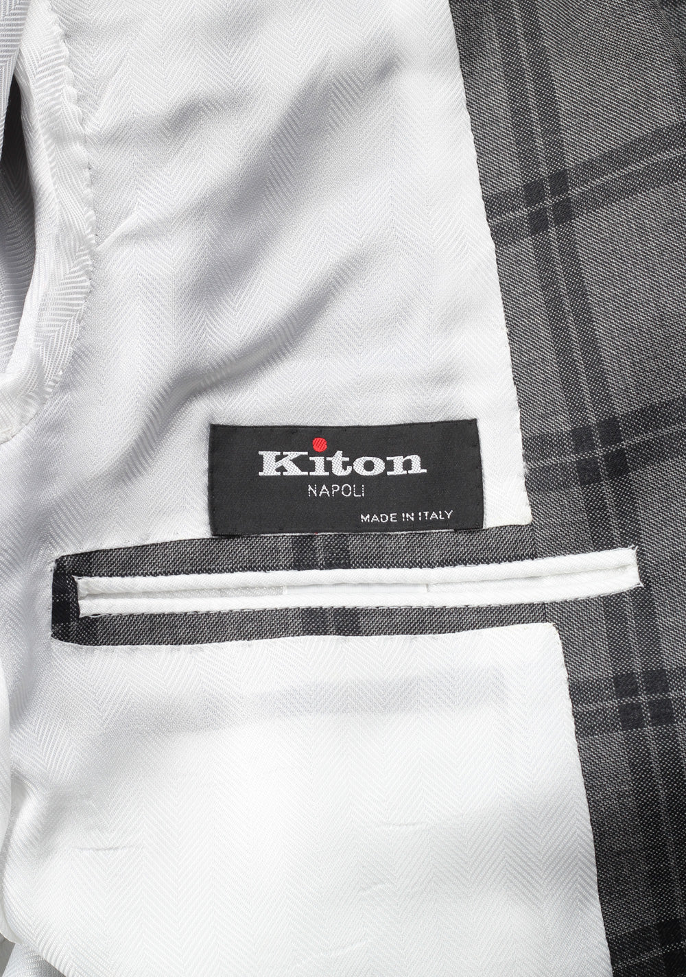 Kiton Gray Checked Suit Size 46 / 36R U.S. Cipa