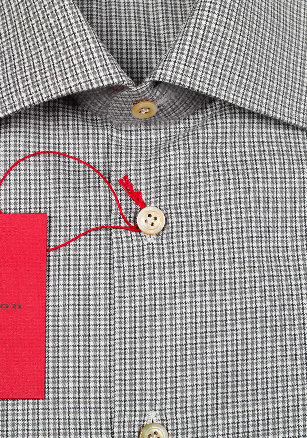 Kiton Checked White Gray Shirt Size 42 / 16,5 U.S.