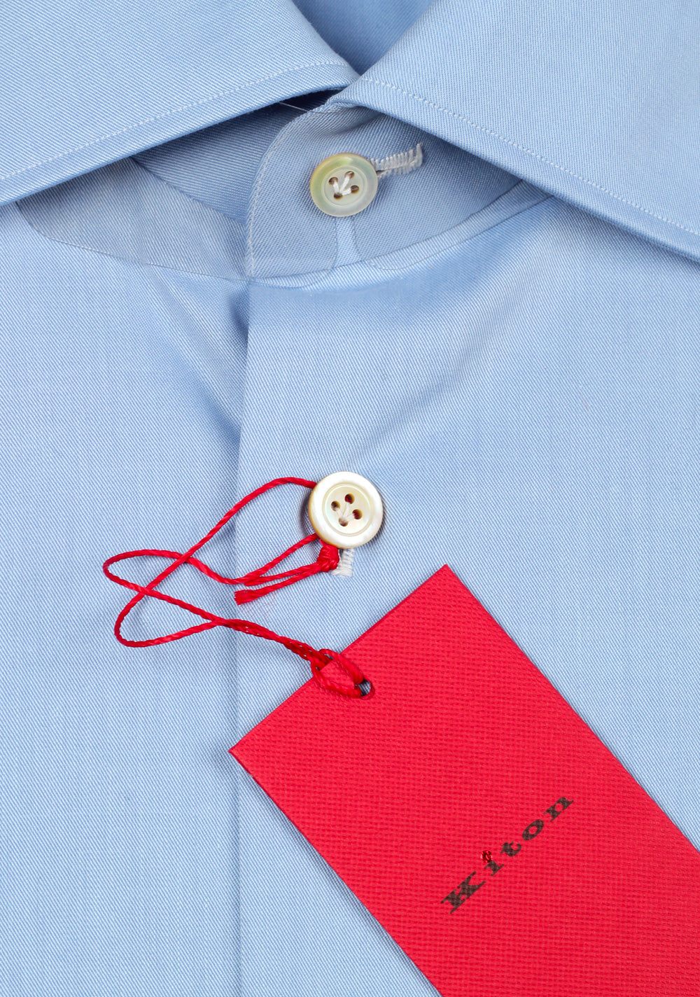 Kiton Solid Blue Shirt Size 45 / 18 U.S.