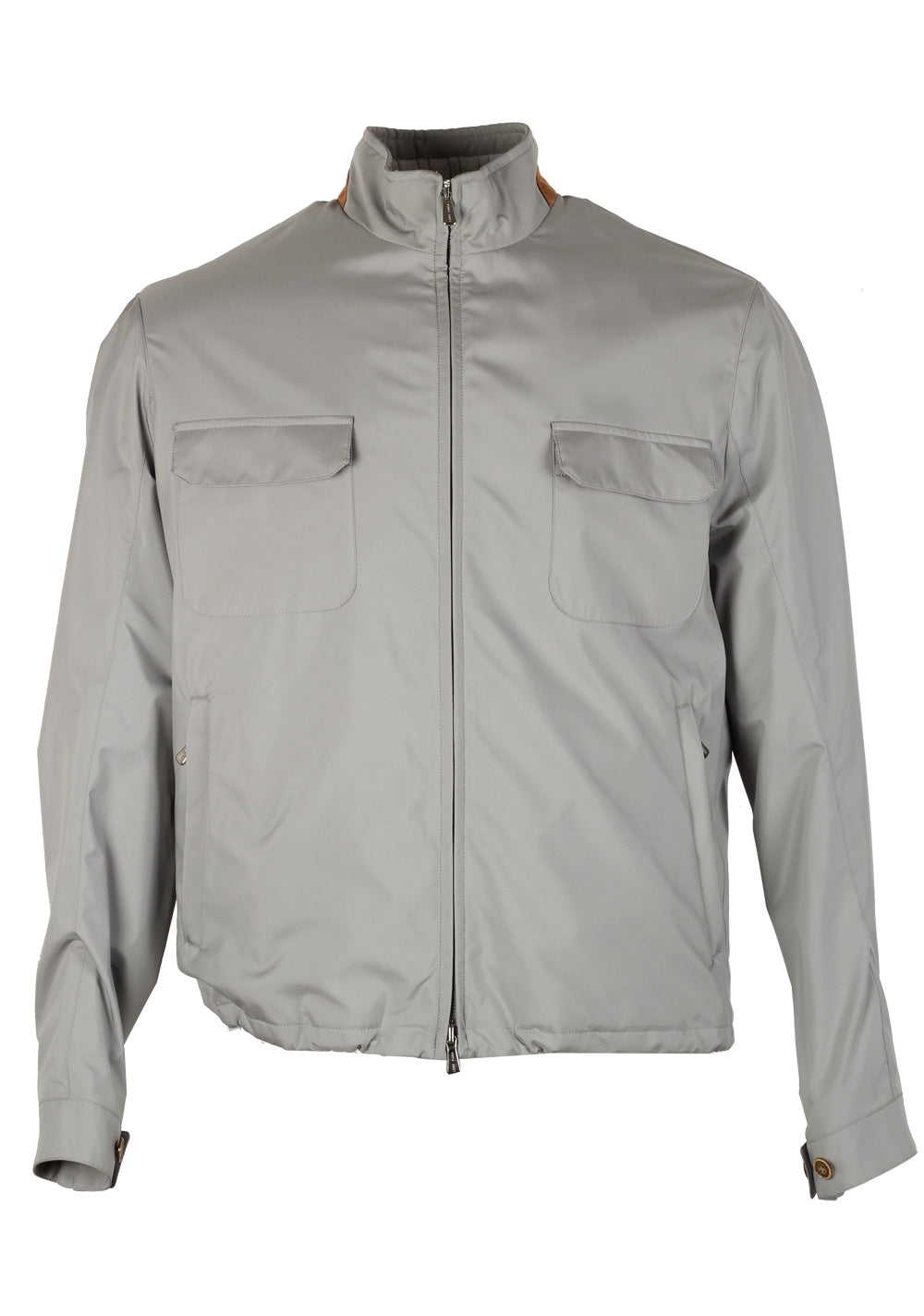 Loro Piana Gray Bomber Jack Storm System Coat Size M Medium Outerwear
