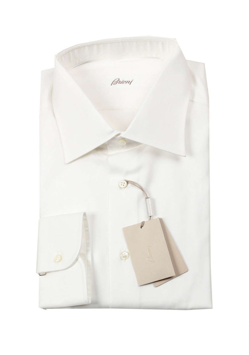 Brioni Solid White Shirt Size 45 / 17.75 U.S.