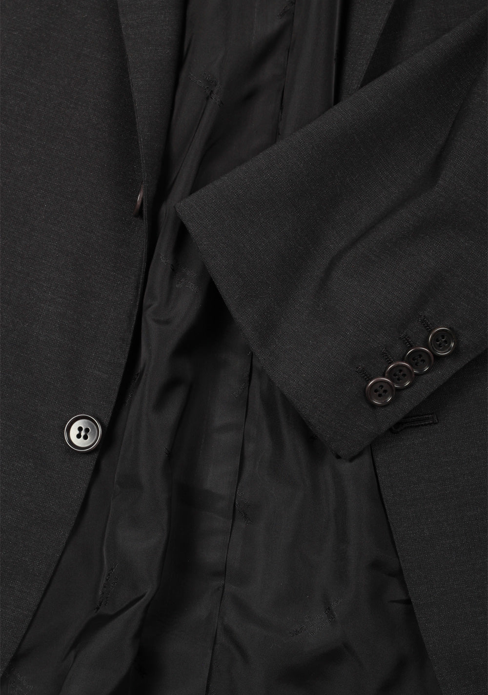 Kiton Solid Charcoal Suit Size 54 / 44R U.S. In Wool Silk