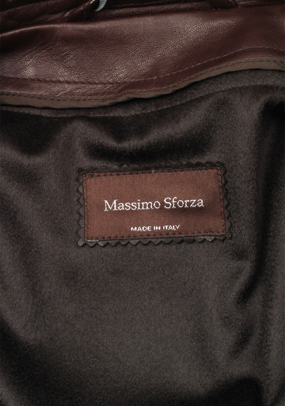 Massimo Sforza Brown Leather Coat Jacket Size 56 / 46R U.S.