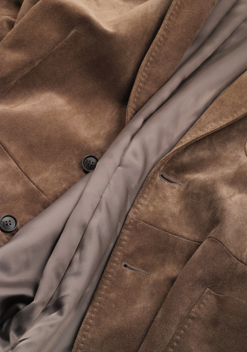 Brioni Grayish Brown Suede Sport Coat In Calf Leather