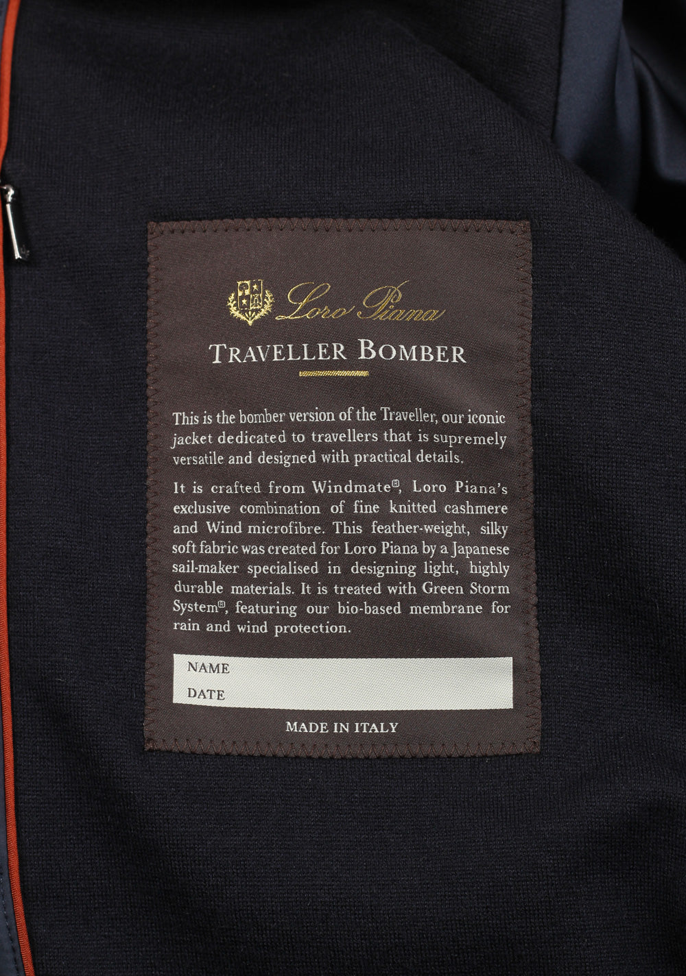 Loro Piana Blue Traveller Bomber Cashmere Jacket Coat Size XXL / 56 / 46R U.S.