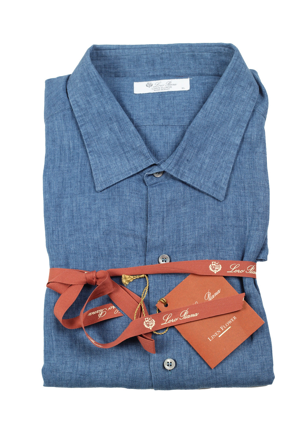 Loro Piana Solid Blue Linen Size XL / 42 IT / 16,5 U.S.