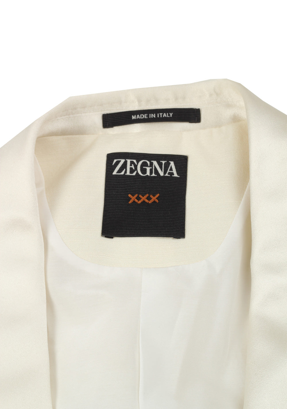 ZEGNA Couture Off White Silk Tuxedo Dinner Jacket