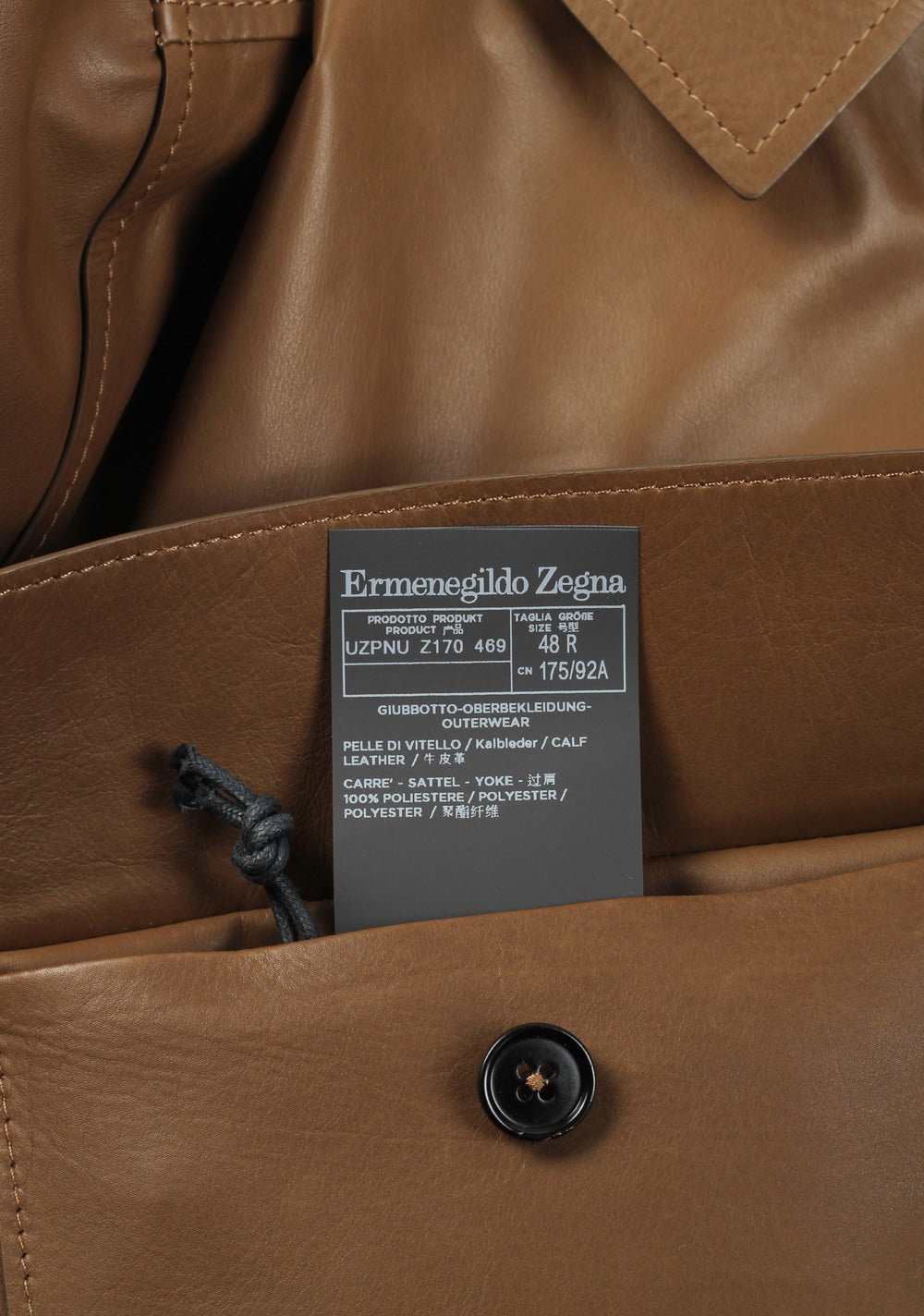 ZEGNA Brown Oasi Leather Overshirt