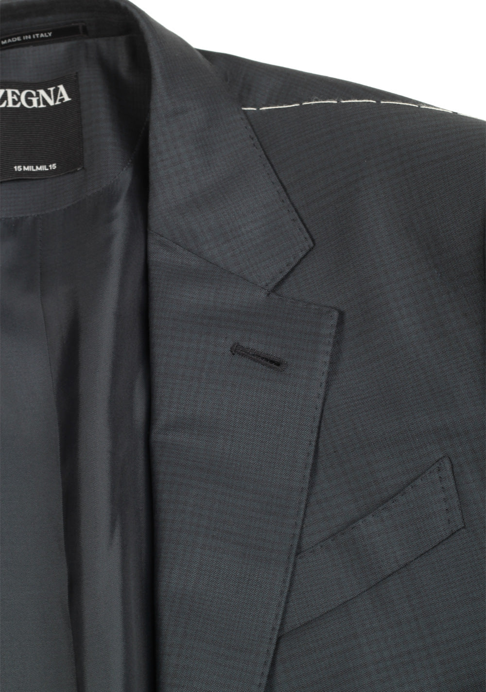 ZEGNA Sartorial 15Milmil15 Gray Checked Suit Size 50 / 40 U.S.