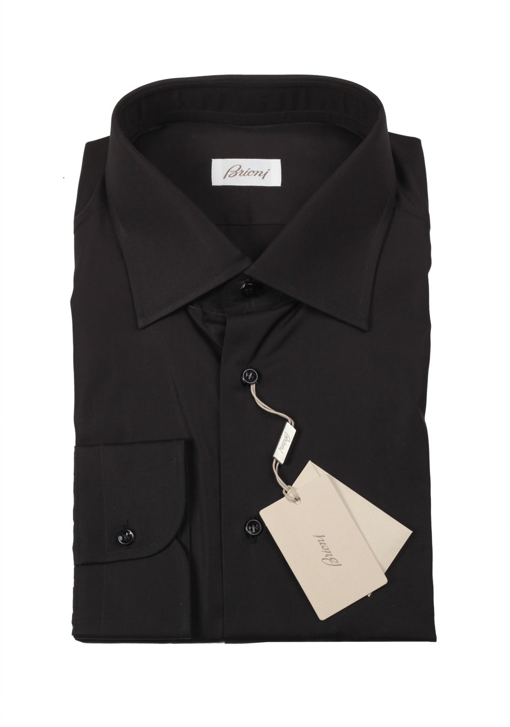 Brioni Solid Black Shirt Size 45 / 17.75 U.S.