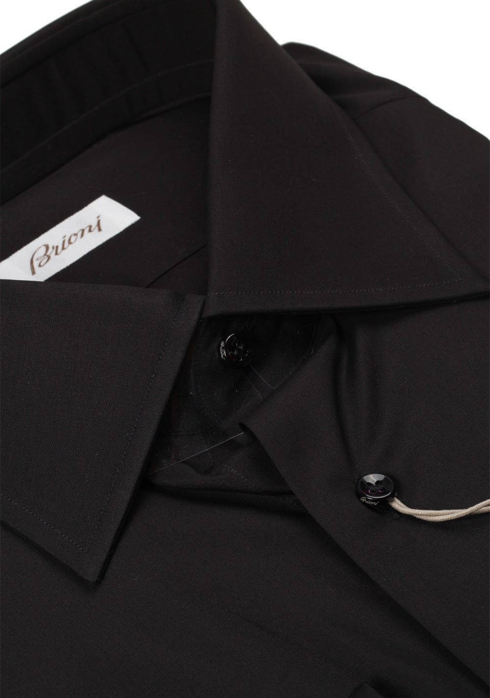 Brioni Solid Black Shirt Size 45 / 17.75 U.S.