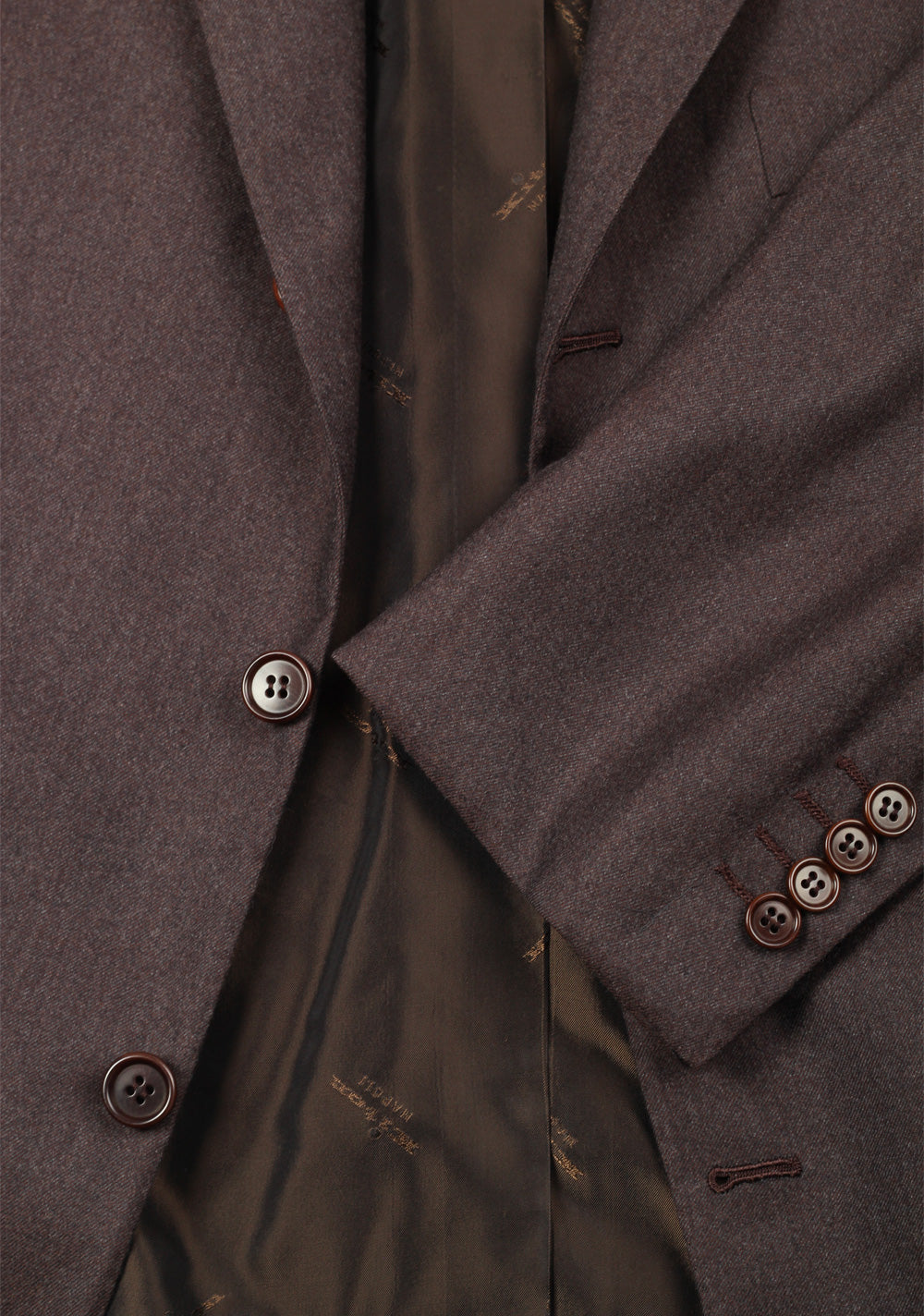 Kiton Solid Brown Suit Size 52 / 42R U.S. In Wool 14 Micron