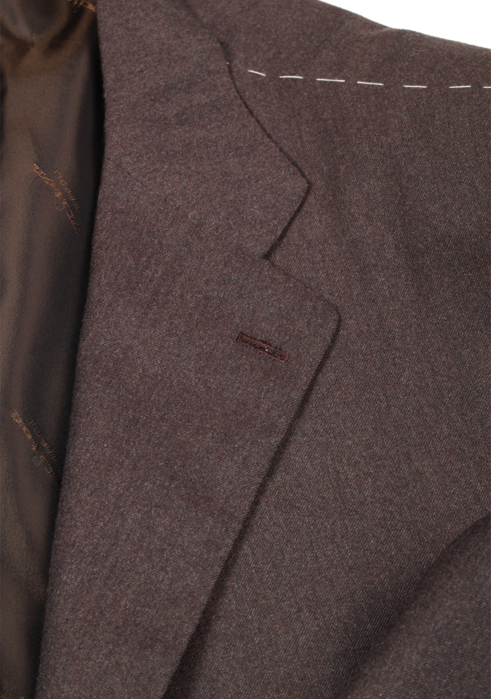 Kiton Solid Brown Suit Size 52 / 42R U.S. In Wool 14 Micron