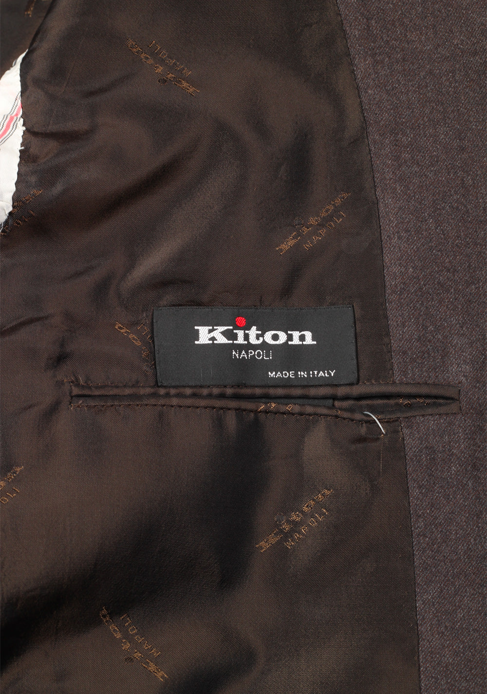 Kiton Solid Brown Suit Size 52 / 42R U.S. In Wool 14 Micron