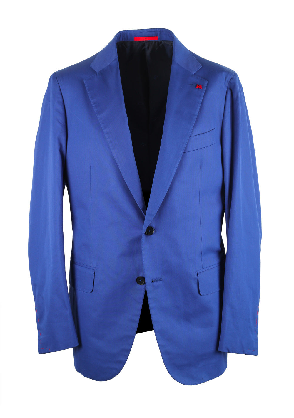 Isaia Napoli Solid Blue Suit Base Amalfi