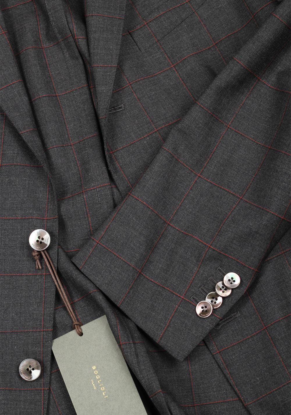Boglioli K Jacket Gray Checked Suit Size 50 / 40R U.S.