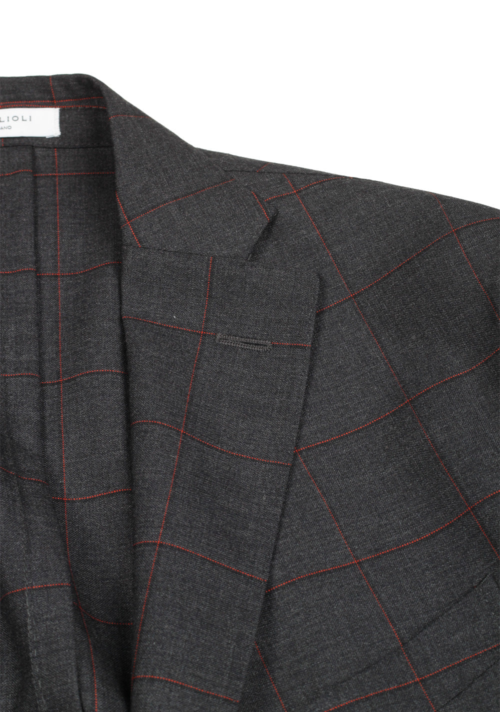 Boglioli K Jacket Gray Checked Suit Size 50 / 40R U.S.