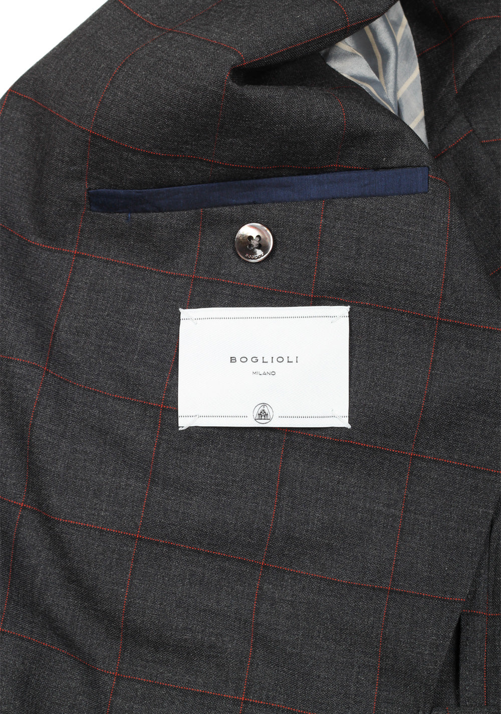 Boglioli K Jacket Gray Checked Suit Size 50 / 40R U.S.