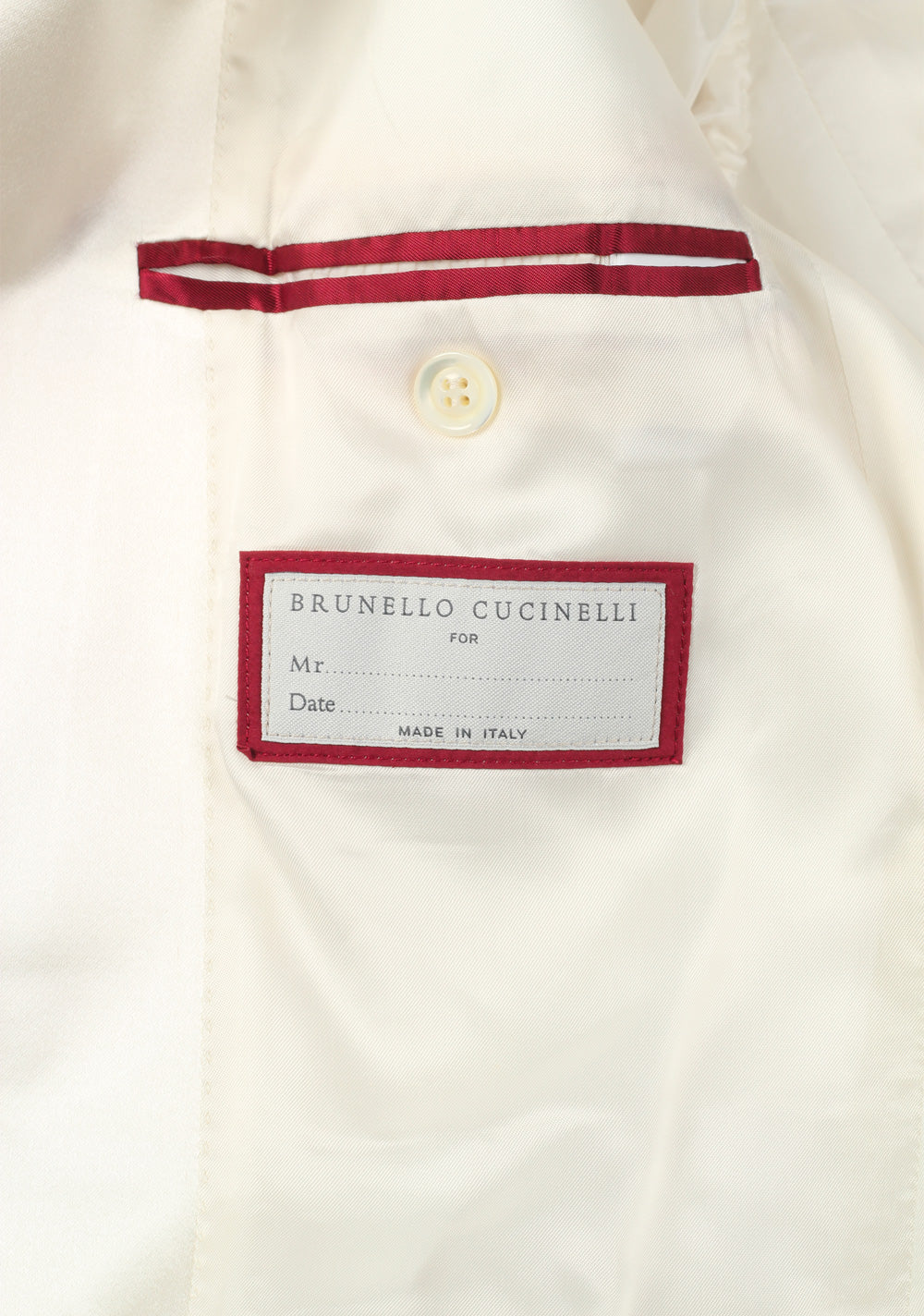 Brunello Cucinelli Ivory Signature Tuxedo Dinner Jacket Size 50 / 40R U.S.