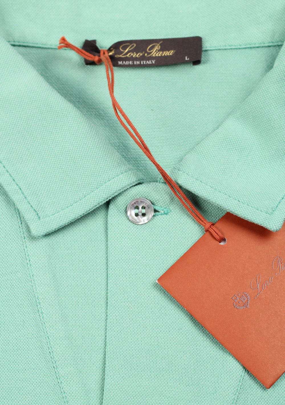 Loro Piana Solid Turquoise Cotton Silk Polo Size Large / 41 IT / 16 U.S.