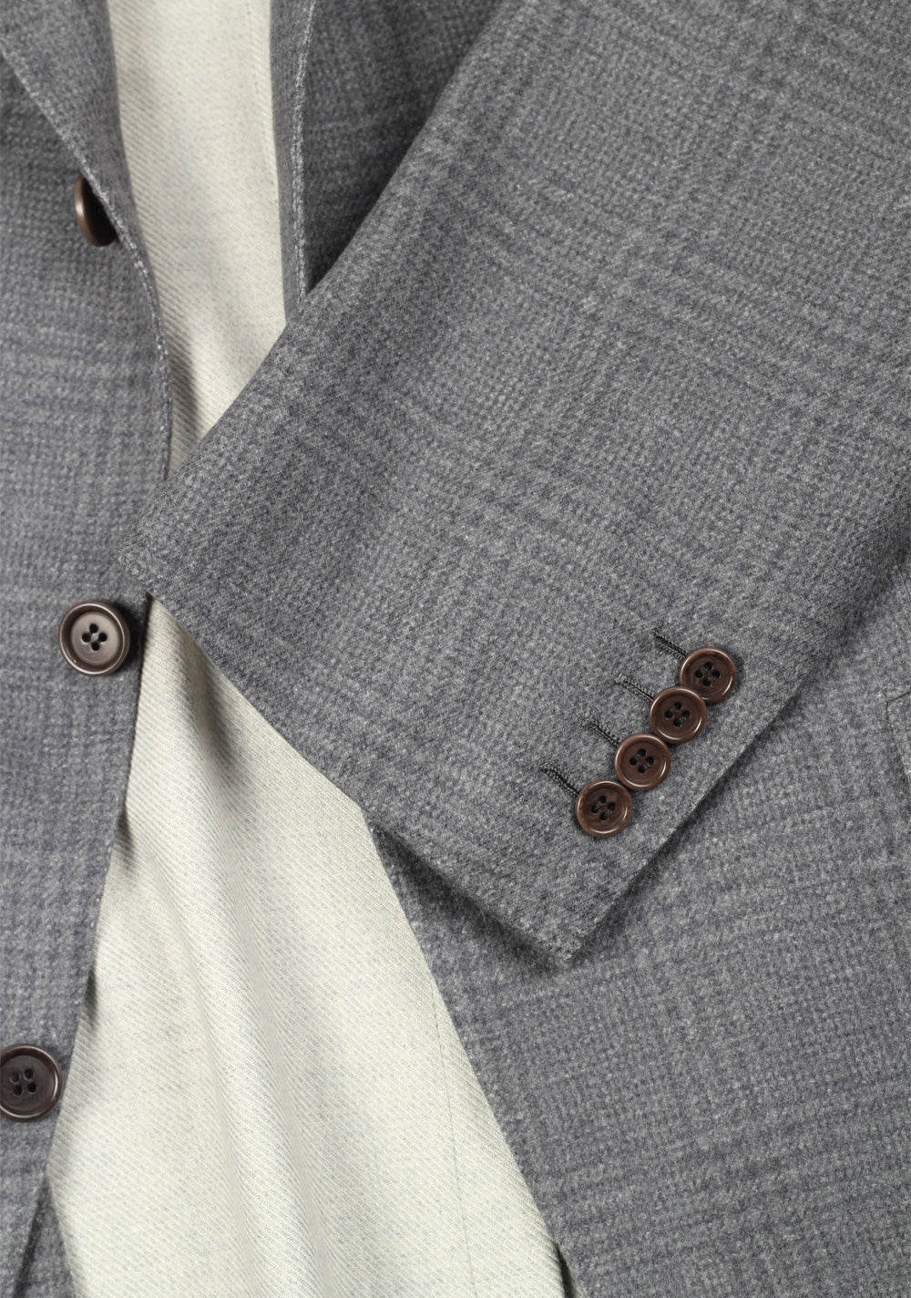 Kiton Gray Checked Sport Coat Size 50 / 40R U.S. In Silk Cashmere