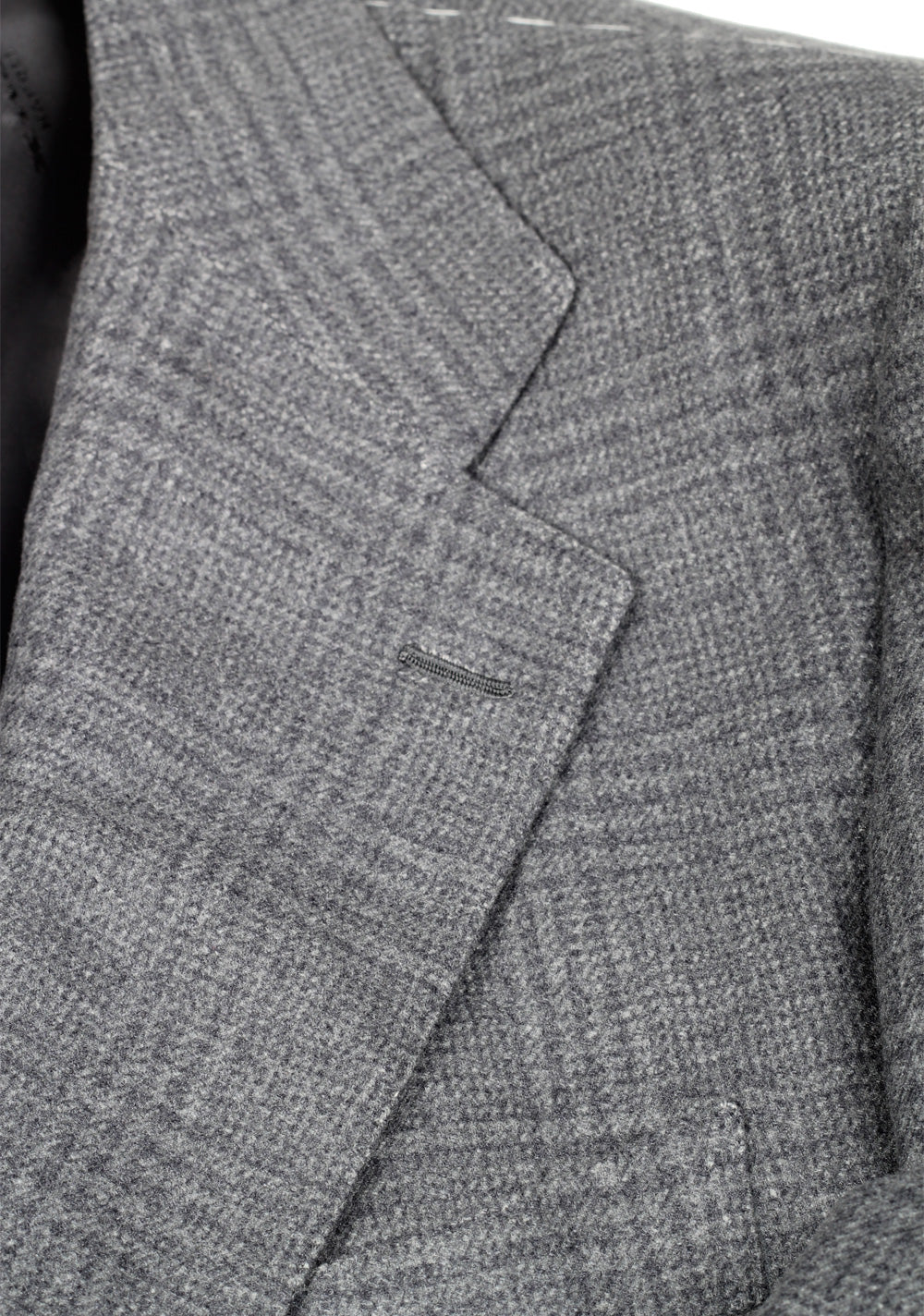 Kiton Gray Checked Sport Coat Size 50 / 40R U.S. In Silk Cashmere