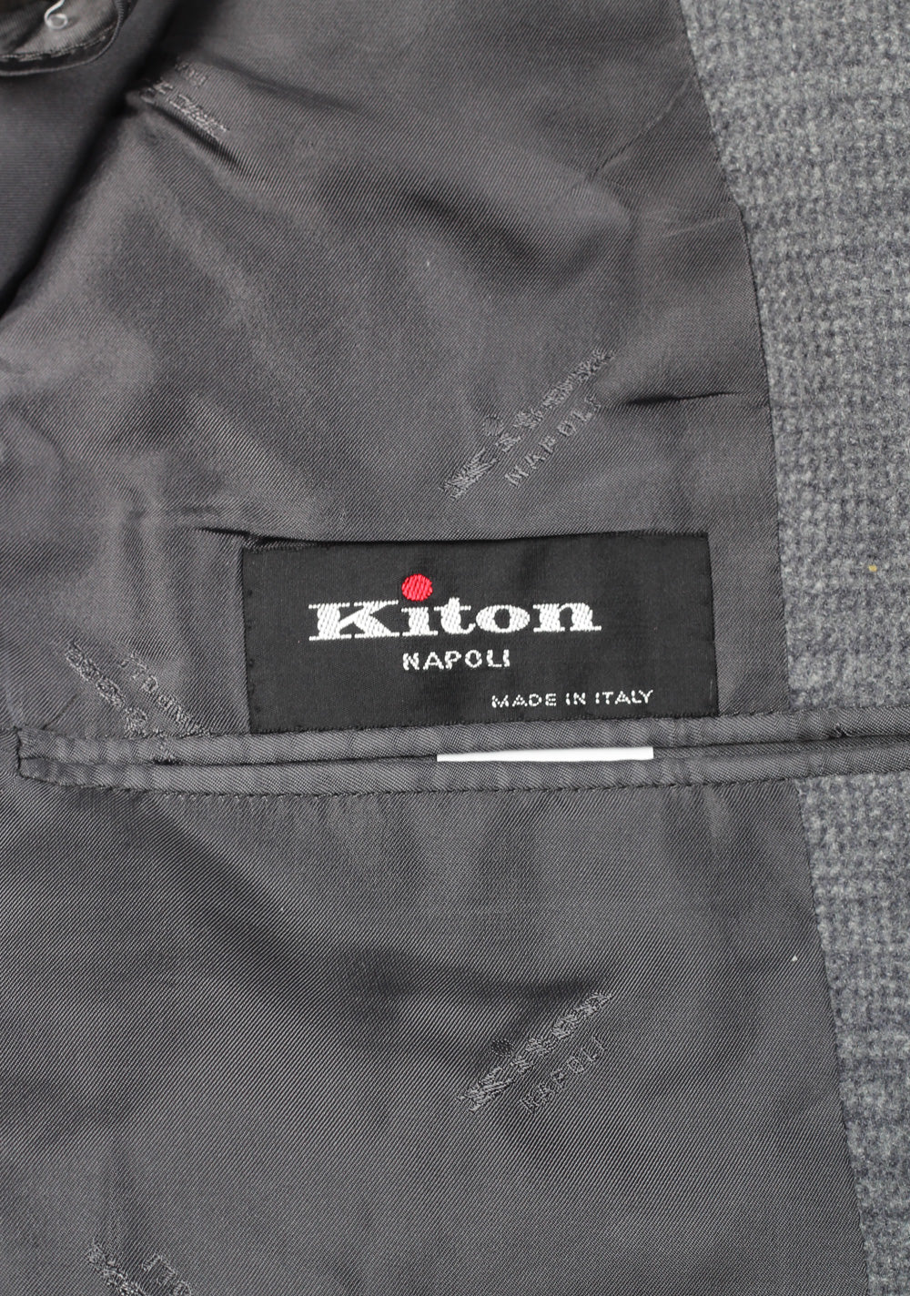 Kiton Gray Checked Sport Coat Size 50 / 40R U.S. In Silk Cashmere