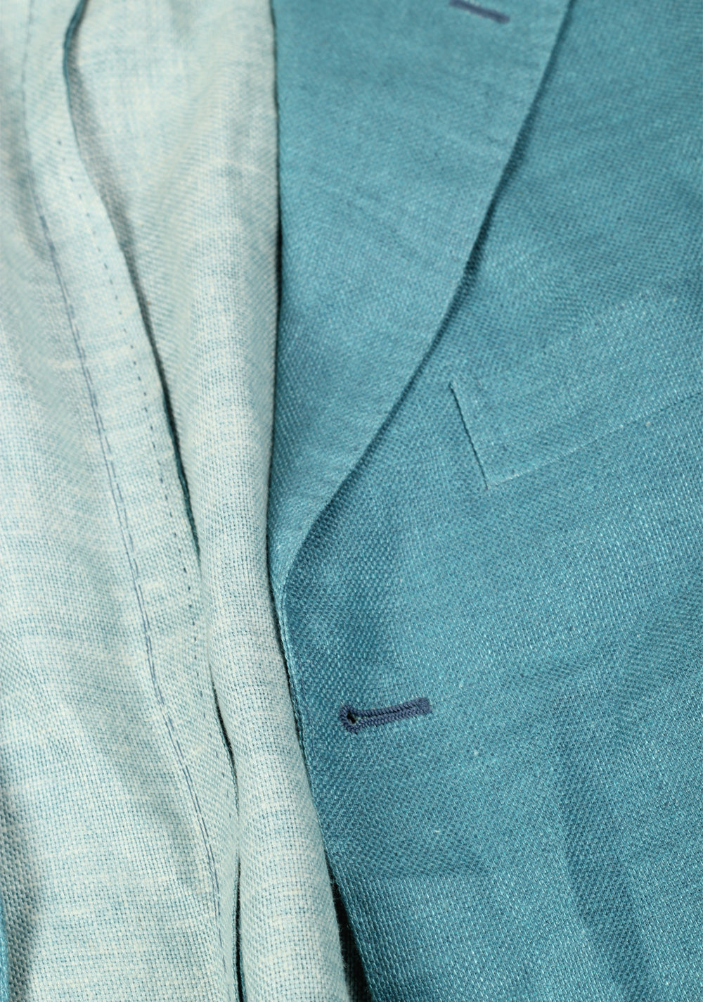 Sartorio By Kiton Turquoise Beige Sport Coat Size 50 / 40R U.S. In Linen Silk Cashmere