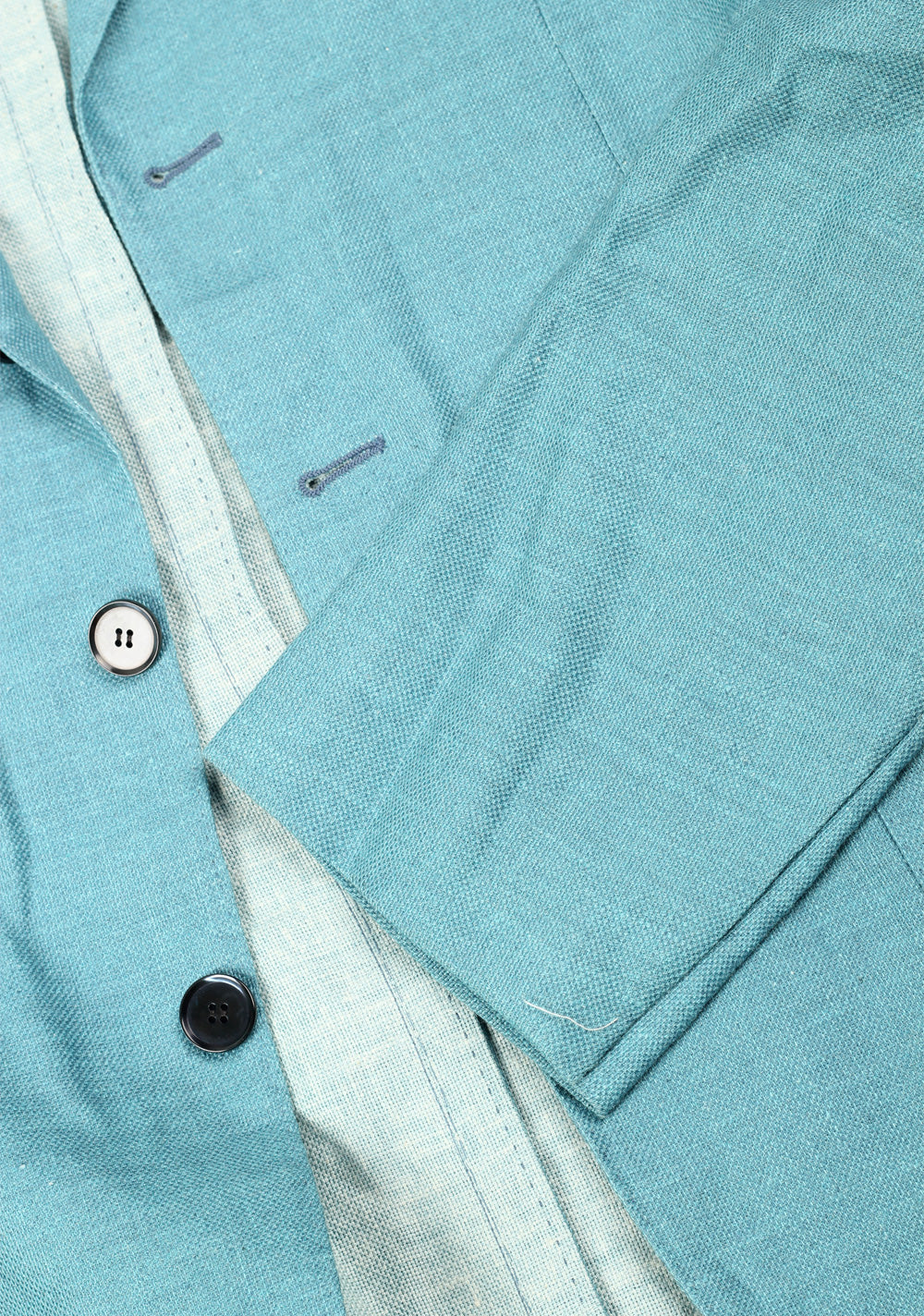 Sartorio By Kiton Turquoise Beige Sport Coat Size 50 / 40R U.S. In Linen Silk Cashmere