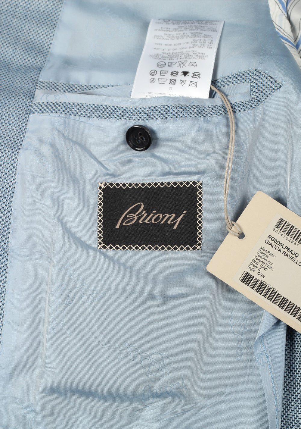 Brioni Blue Ravello Sport Coat Size 52 / 42R U.S. In Silk Blend