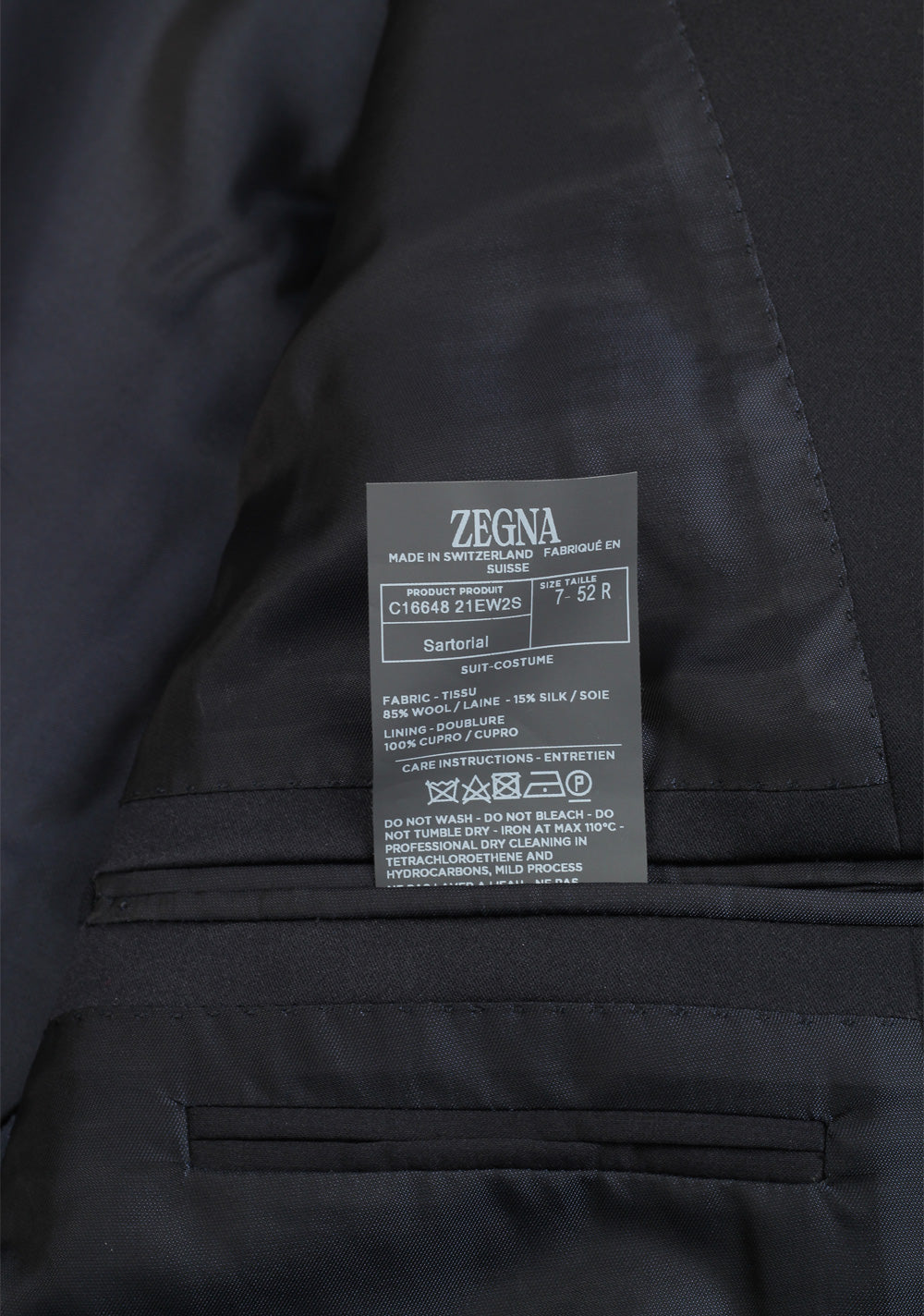 ZEGNA Sartorial Blue Troffeo 600 Tuxedo Dinner Jacket Size 52 / 42R U.S.