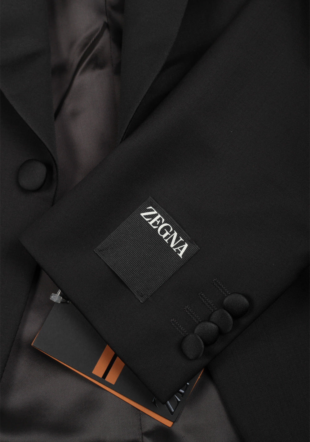 ZEGNA Tailored Black Tuxedo Dinner Jacket Size 48 / 38R U.S.