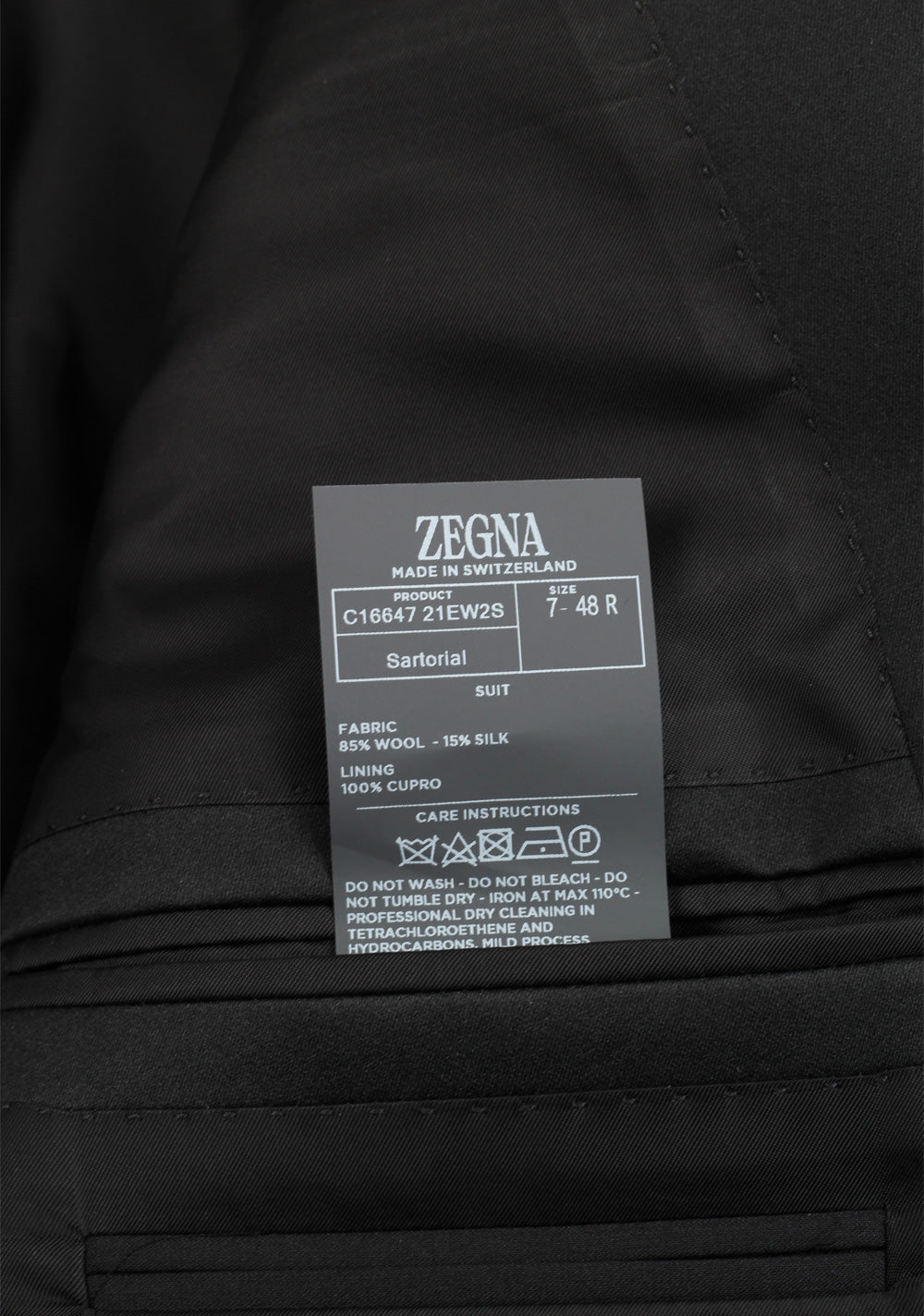 ZEGNA Sartorial Black Trofeo 600 Tuxedo Dinner Jacket Size 48 / 38R U.S.