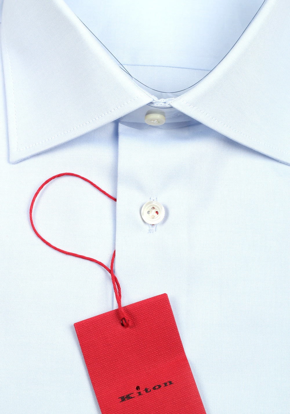 Kiton Solid Ice Blue Dress Shirt