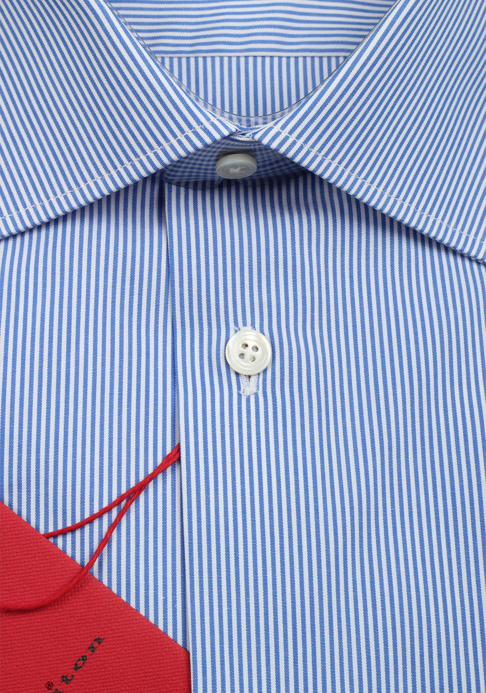 Kiton Striped Blue White Dress Shirt