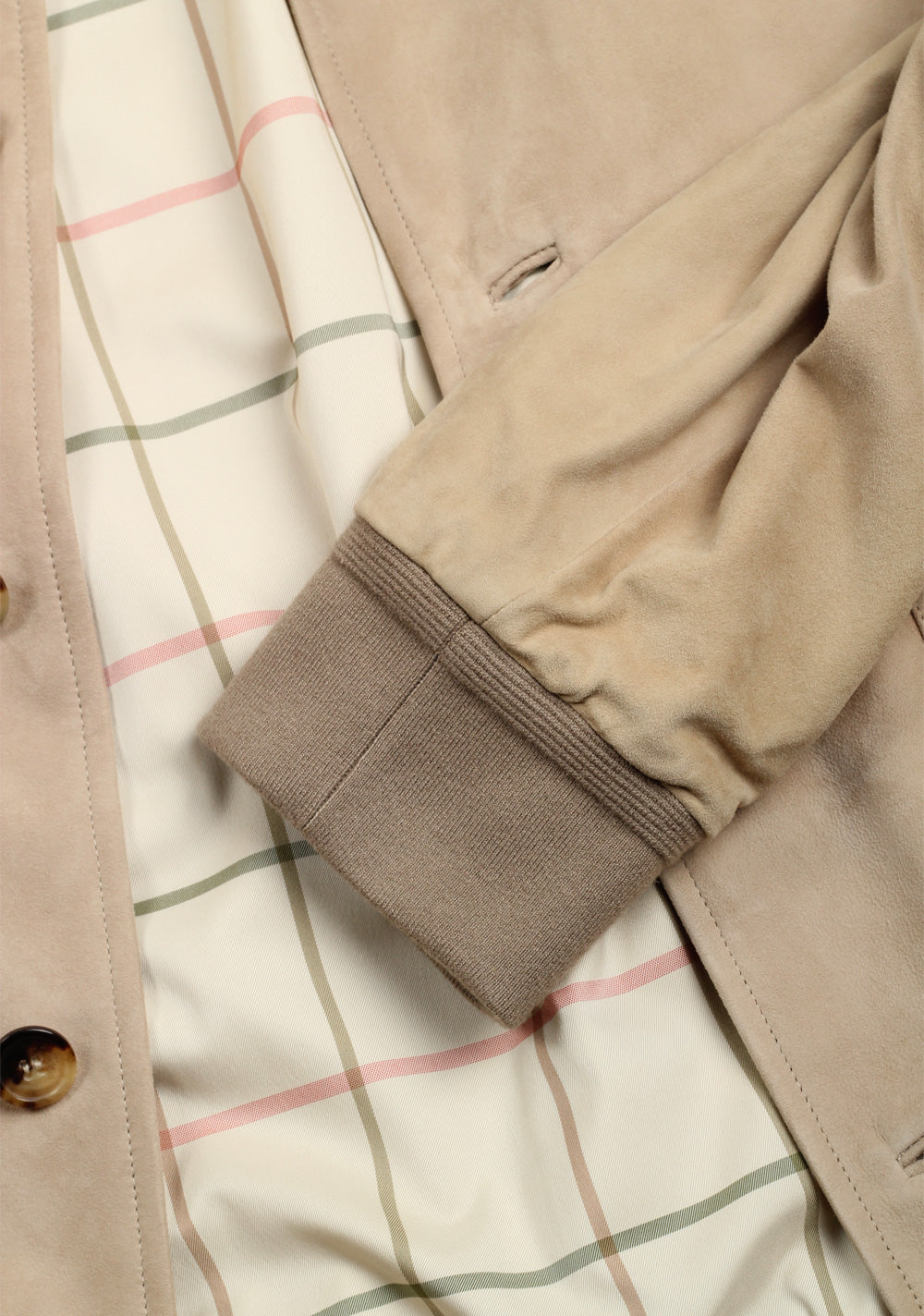 Loro Piana Beige Suede Bomber Jacket Coat