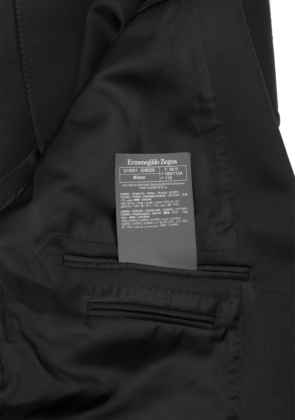 ZEGNA Black Milano Multiseason Tuxedo Suit Size 58 / 48R U.S.