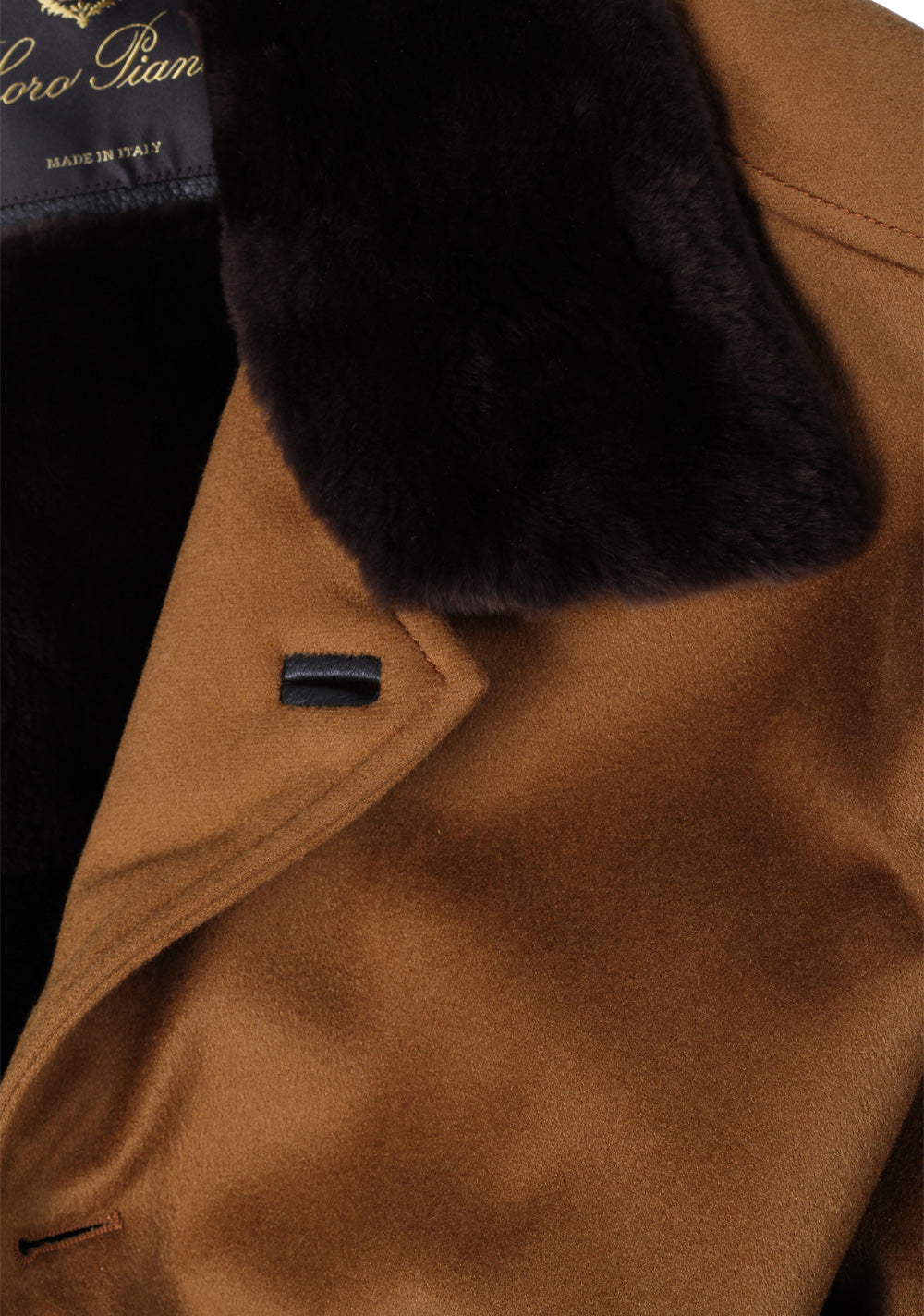 Loro Piana Beige Cashmere  Fur Lined Overcoat Size XXXL / 58 / 48R U.S.